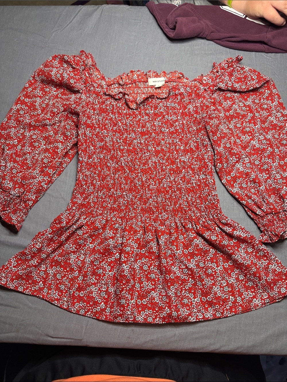 Max Studio Red Floral top